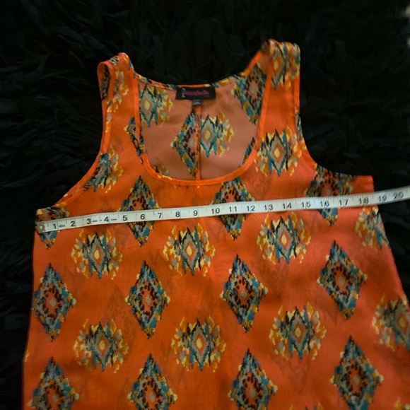 ANNABELLE USA Ladies sheer tank top, orange with Navajo print size S - Picture 5 of 5
